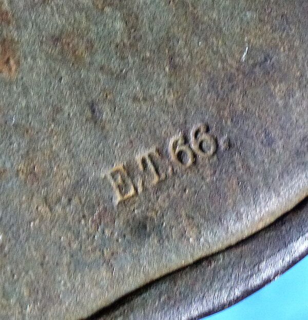 Camouflage Battle Damaged M1916 German WWI Combat Helmet by Eisenhuttenwerk - Image 9
