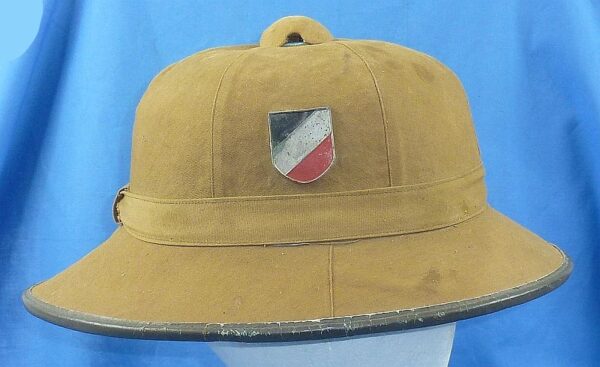 1942 Dated German Army Pith Helmet with G.I. Capture Annotation - Image 3