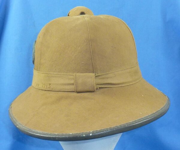 1942 Dated German Army Pith Helmet with G.I. Capture Annotation - Image 4