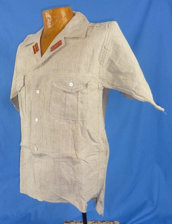 WWII Japanese Army Lieutenant Tropical Heavy Linen Shirt - Image 3