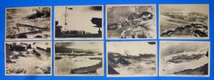 Eight Large Japanese Card Photographs of the Attack on Pearl Harbor