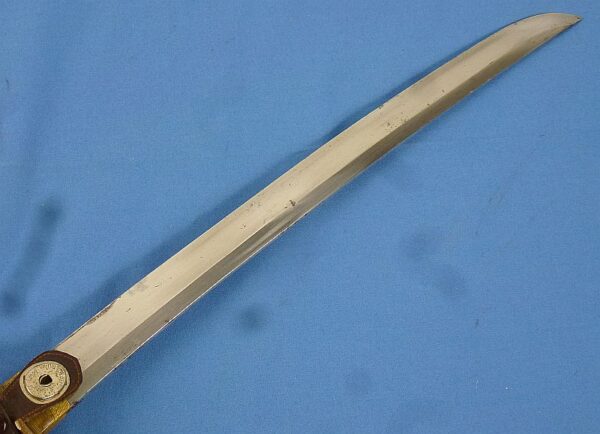 WWII Japanese Wakizashi In Leather Covered Scabbard For Use By Tank or Pilot Officer's - Image 5