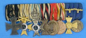 Imperial Bavarian / Third Reich Army Eight Place Medal Bar