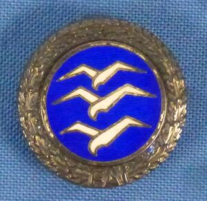 Numbered Third Reich Class "C" Glider Proficiency Lapel Buttonhole Badge in 935 Silver