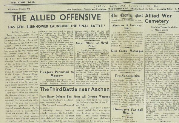 1944 Newspaper of the British Channel Island of Jersey Under German Occupation - Image 2
