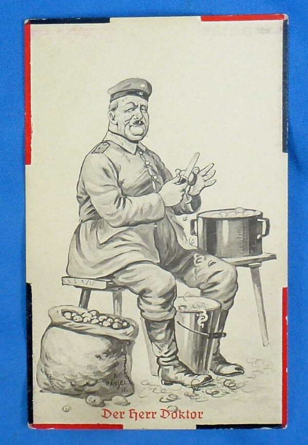 Set of Six WWI German Army Comical Postcards - Image 2