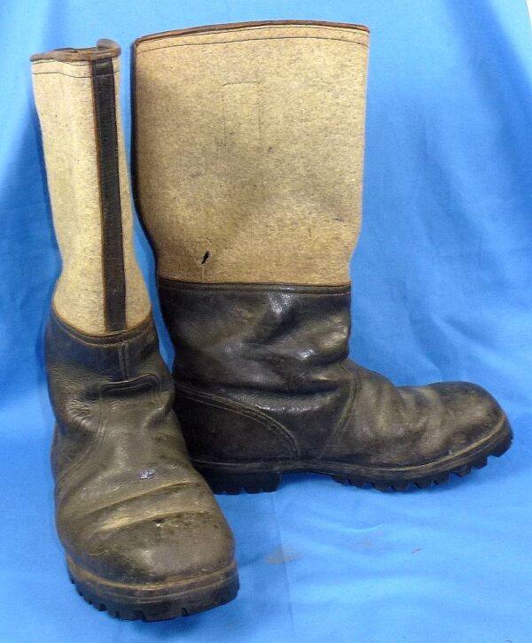 WWII German Felt and Leather Winter Boots - Image 2