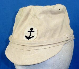 WWII Japanese Navy Enlisted Ranks White Cotton Field Cap