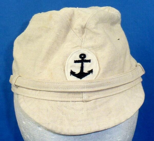 WWII Japanese Navy Enlisted Ranks White Cotton Field Cap - Image 2