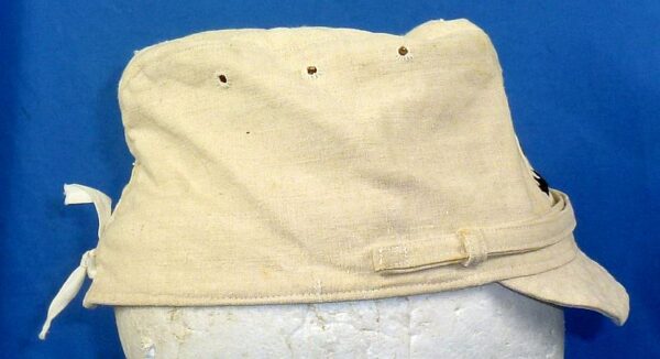 WWII Japanese Navy Enlisted Ranks White Cotton Field Cap - Image 3