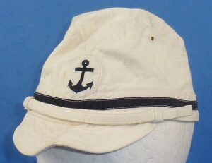 WWII Japanese Navy Petty Officer White Cotton Field Cap