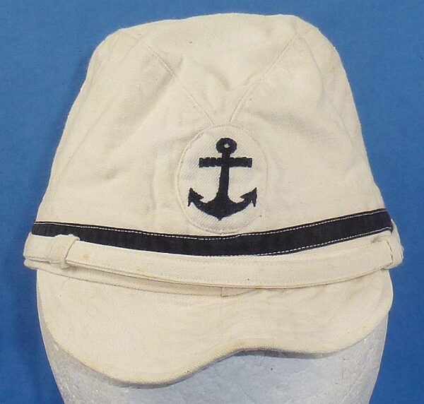 WWII Japanese Navy Petty Officer White Cotton Field Cap - Image 2