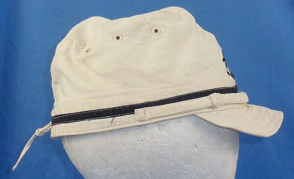 WWII Japanese Navy Petty Officer White Cotton Field Cap - Image 3