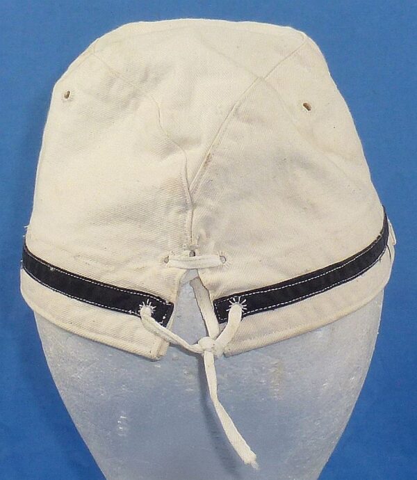 WWII Japanese Navy Petty Officer White Cotton Field Cap - Image 4