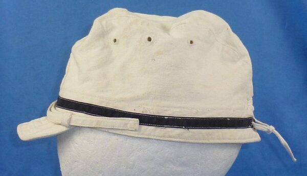WWII Japanese Navy Petty Officer White Cotton Field Cap - Image 5