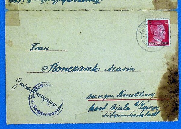 1943 Prisoner Correspondence from Sachsenhausen Concentration Camp - Image 3