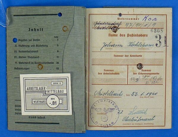 WWII Wehrpass & Currency Note of a Concentration Camp Guard - Image 3