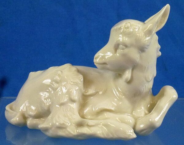 SS Allach Young Lying Goat (Allach Model No. 102) Porcelain Figurine