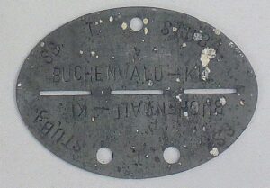 SS Stuba Concentration Camp Buchenwald Identification Disk