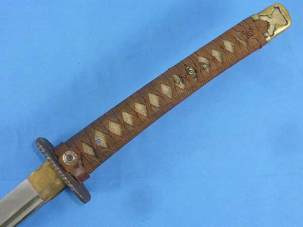 Signed Showa Era Katana in Leather Combat Scabbard Cover - Image 12