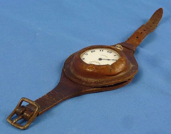 WWI Hampden Pocket Watch on Leather Wrist Strap - Image 4