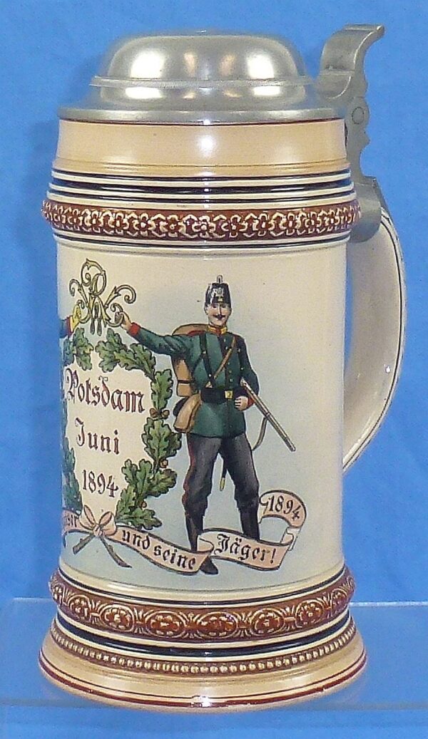 1894 Imperial German Jaeger Units Stein - Image 3