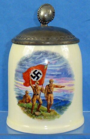 Named Third Reich Stein Depicts Storm Troops on the March