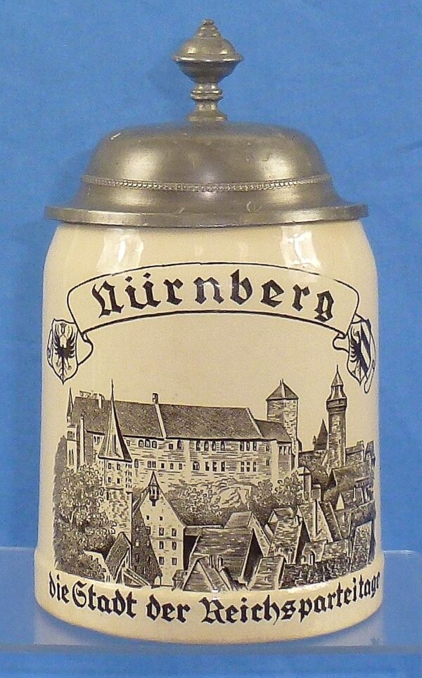 Named Mettlach Third Reich Nuremberg Rally Commemorative Stein