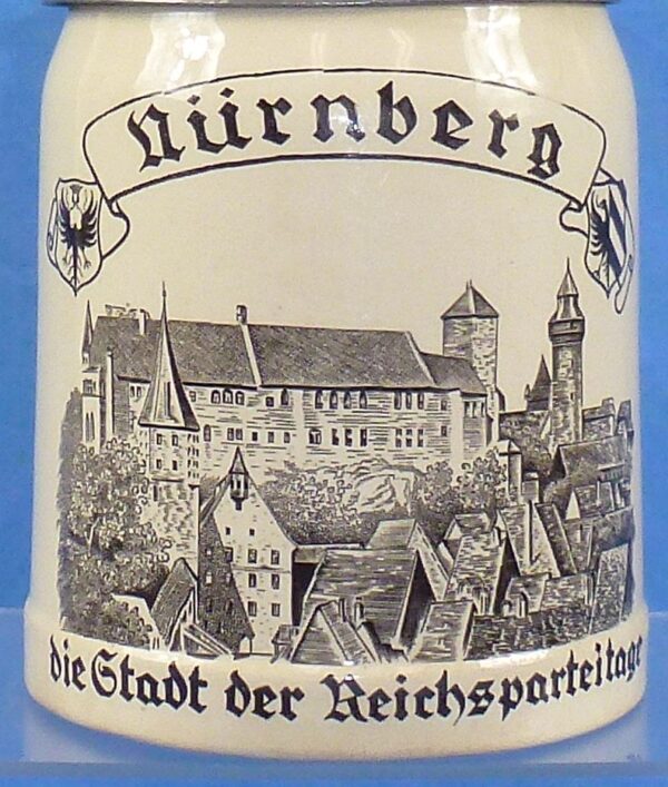 Named Mettlach Third Reich Nuremberg Rally Commemorative Stein - Image 2
