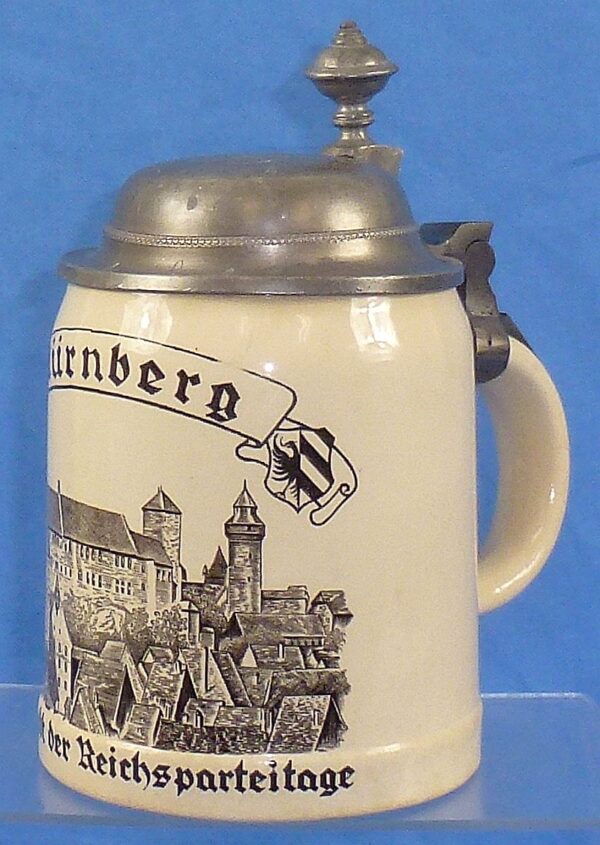 Named Mettlach Third Reich Nuremberg Rally Commemorative Stein - Image 3