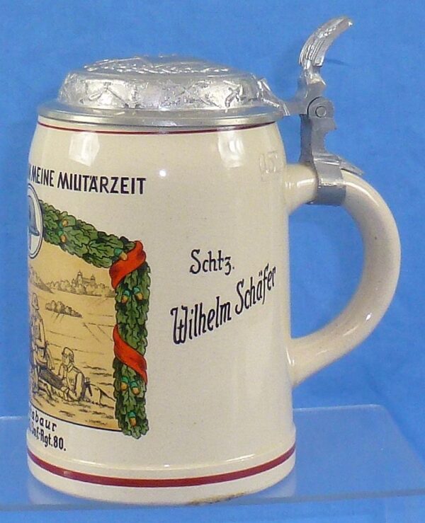 Named German Army Infantry Regiment 80 Commemorative Service Stein - Image 3