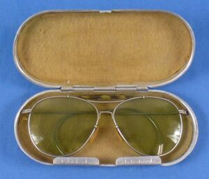 Cased WWII Bausch & Lomb Aviator Sunglasses
