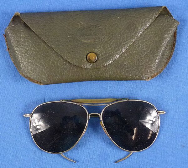 Cased WWII Polaroid Aviator Sunglasses