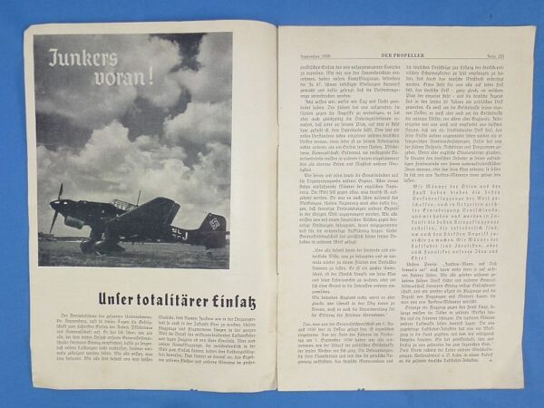 1939 Issue of "Der Propeller", the Magazine of the Junker Aircraft Company - Image 2