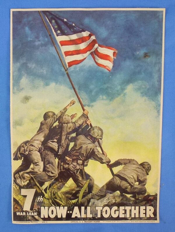 1945 Iwo Jima War Loan Window Poster: "Now...All Together"
