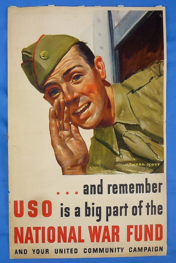 WWII USO and National War Fund Support Poster