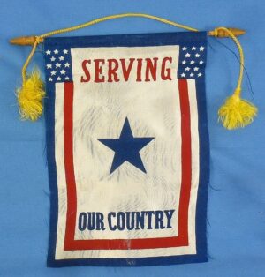 WWII Blue Service Star Window Flag