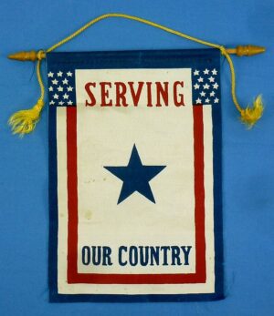 WWII Blue Service Star Window Flag