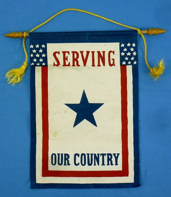 WWII Blue Service Star Window Flag