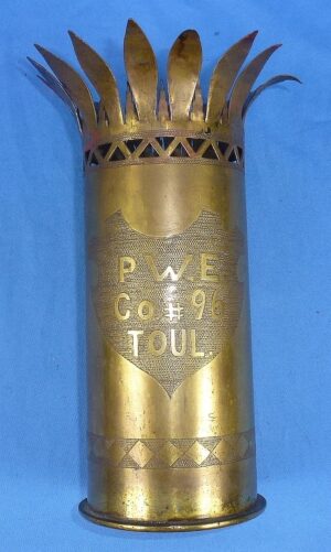 WWI Military Police Prisoner of War Guard Detachment Trench Art Shell Casing