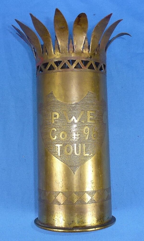 WWI Military Police Prisoner of War Guard Detachment Trench Art Shell Casing