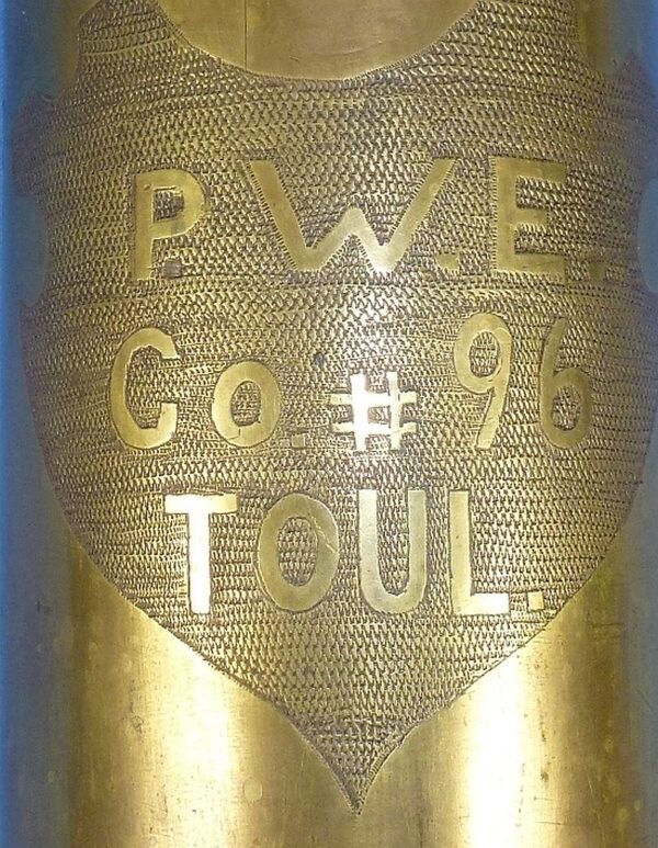 WWI Military Police Prisoner of War Guard Detachment Trench Art Shell Casing - Image 2