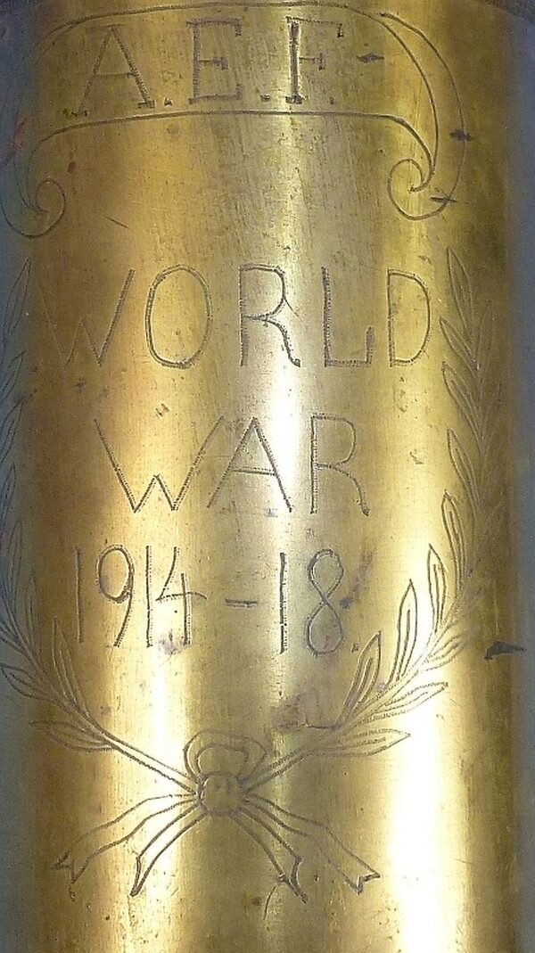 WWI Military Police Prisoner of War Guard Detachment Trench Art Shell Casing - Image 4