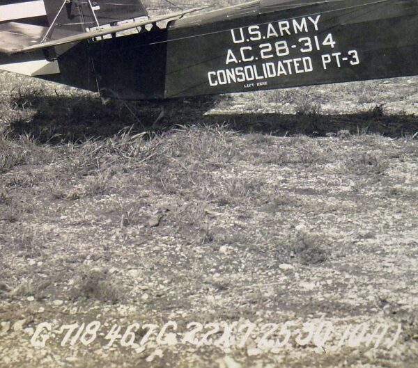 Large Photograph of a U.S. Army Consolidated PT-3 Trainer Biplane - Image 2