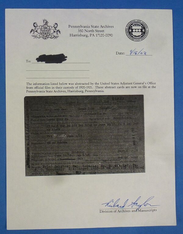 Mexican Border / World War I 37th Division Purple Heart Medals Group - Image 6