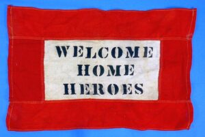 WWI "Welcome Home Heroes" Window Flag