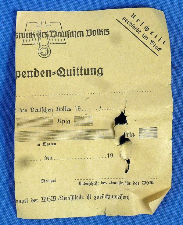 1939 Silver Wound Badge with G.I.'s Note - Image 4
