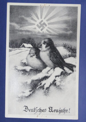 WWII German Swastika Sunrise Postcard