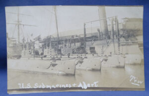 WWI U.S. Submarine Photo Postcard Annotation on Back Describes Photo
