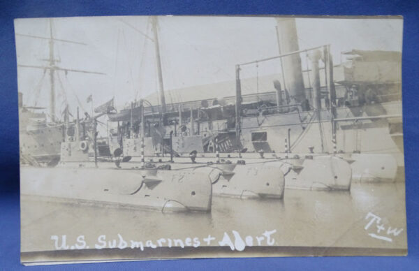 WWI U.S. Submarine Photo Postcard Annotation on Back Describes Photo